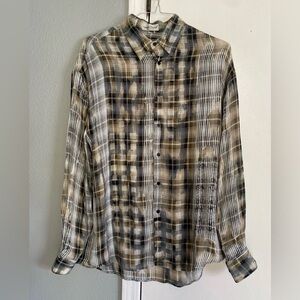 Giorgio Danieli Vtg Retro Men's Large Shirt Button-Up Long Sleeve Made In Italy